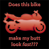 does this bike make my butt look fast red sport bike motorcycle t-shirt design 